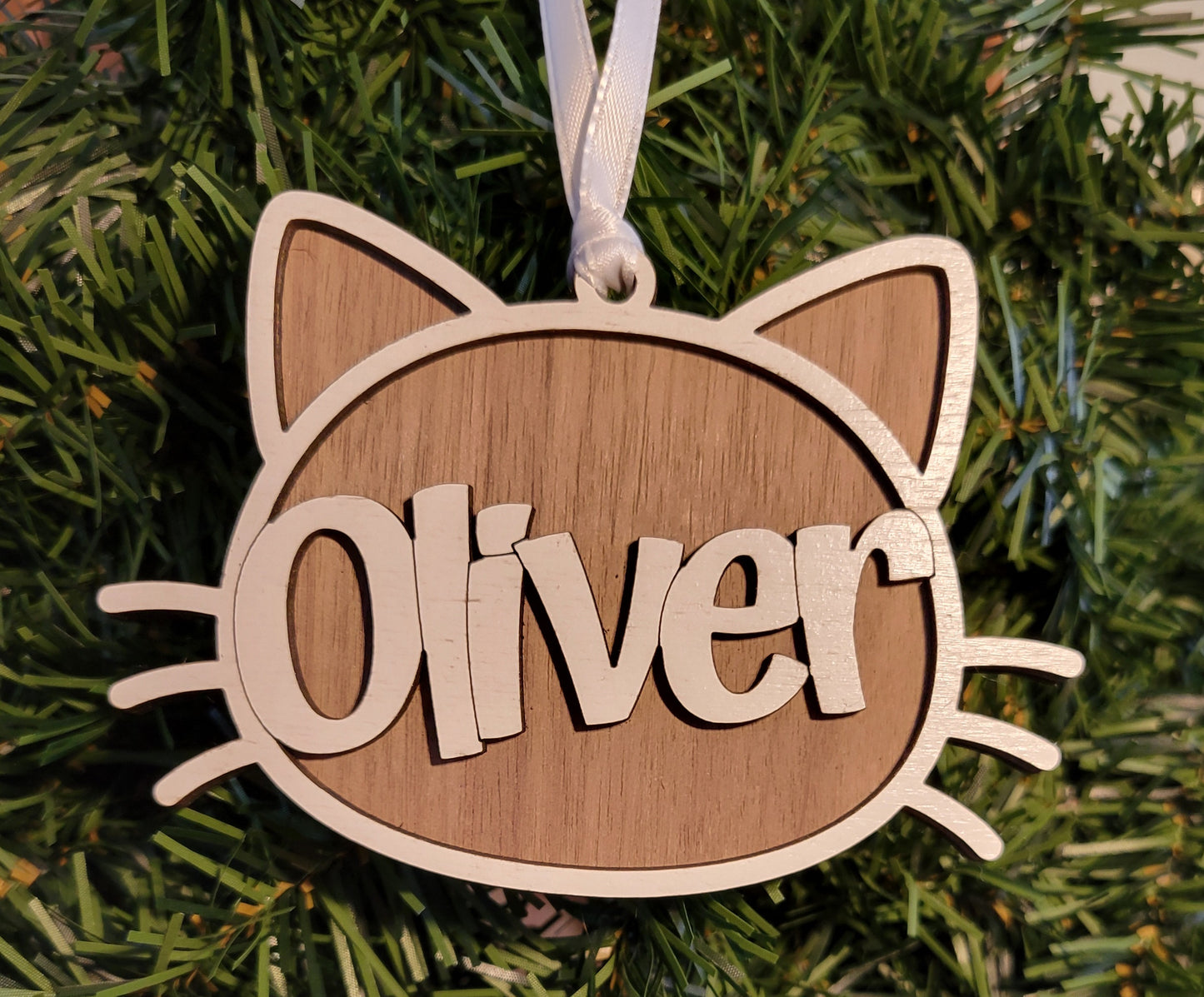 Personalized Cat Face Ornament