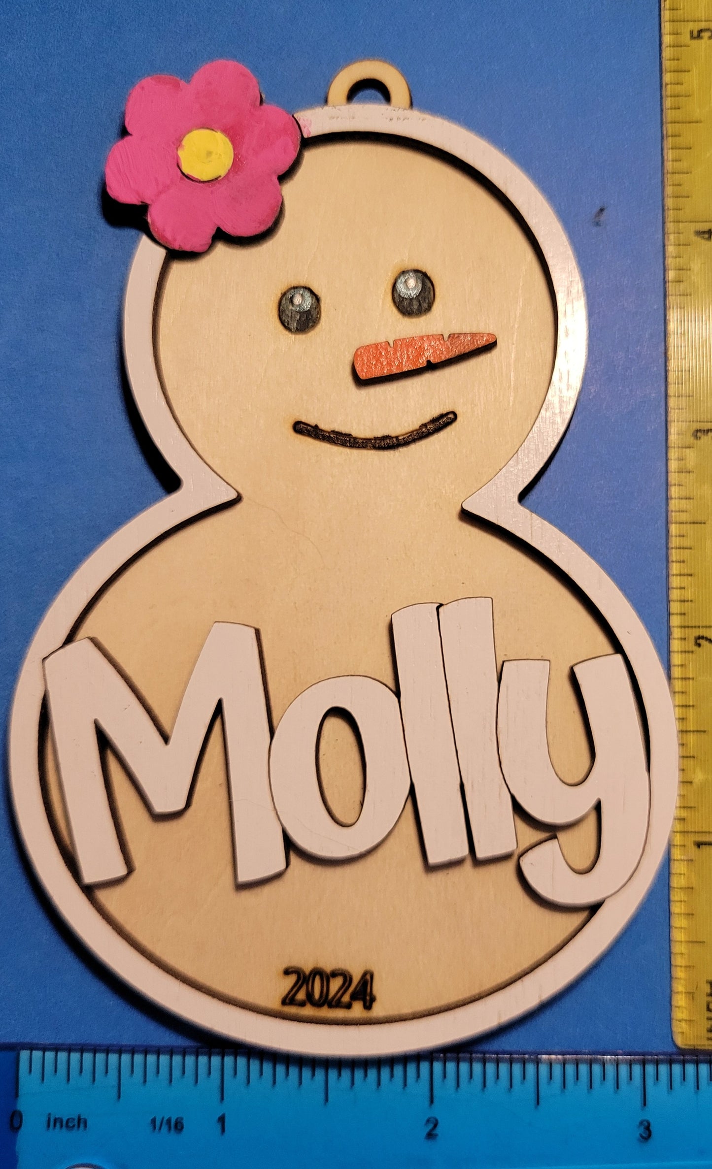 Personalized Snowgirl or Snowboy Ornament