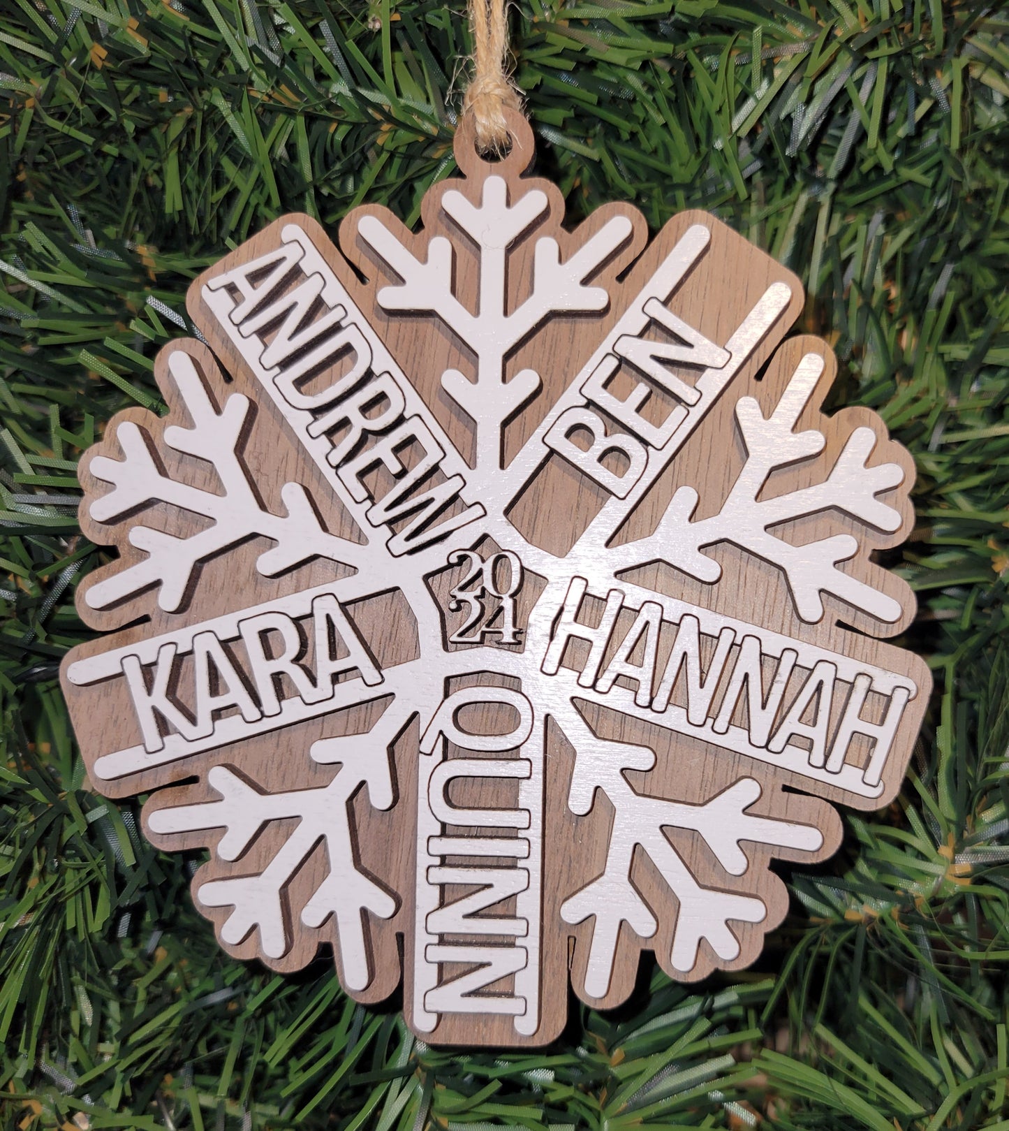 Family Name Snowflake Ornament